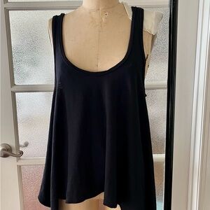 Michael Lauren Black Sleeveless Boxy Tank Top